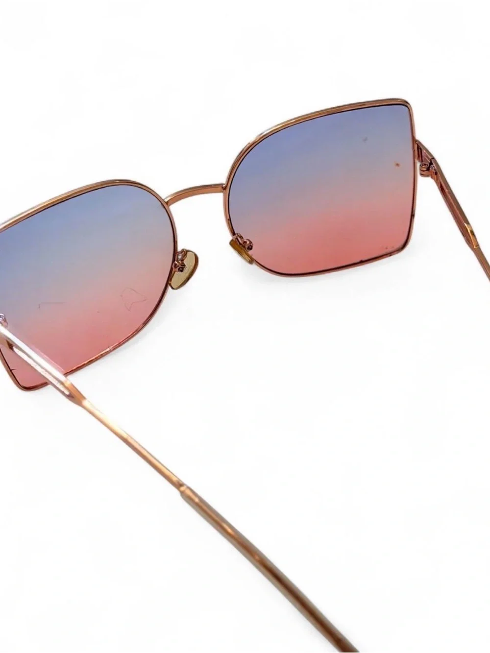 Women's Gradient Pink-Gold Fashion Sunglasses
